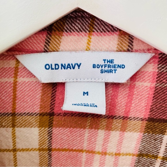 Old Navy The Boyfriend Shirt Pink Sz Medium - Picture 4 of 8